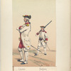 a] Capitan, del regimiento de Soria; [b] Sargento, del regimiento de Mallorca. (Año 1768)