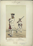 a] Capitan, del regimiento de Soria; [b] Sargento, del regimiento de Mallorca. (Año 1768)