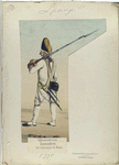 Infanteria de linea. Granadero, del regimiento de Vitoria. 1775