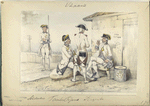 4. Soldado;  3. Tambor;  2. Pifaro;  1.Sargento.  1780