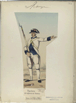 Infanteria de linea. Fusilero, del regimiento de Asturias.  (Años de 1780 á 1789)
