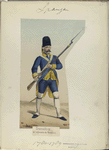 Granadero, del regimiento de America. (Años de 1780 á 1789)