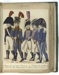 1] Officier du reg[imen]t de la Princesse; [2] Officier de l'artillerie a cheval du reg[imen]t d'Estramadure; [3] Officiers du Genie et Sapeurs. (1806)