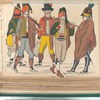 Reg-t de Barcelone : 1. Barbier;  2. Domestique; 3. Soldat;  4, 5. Reg-t de Catalogne. (1806)