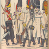 1 et 2. GrenadIers du reg-t de la Princesse; 3, 4. Sapeur et Grenadier du reg -t de Zamora; 5. Sapeur du reg-t de Guadalaxara. (1806)