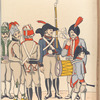 Fusiliers : 1. du reg-t des Asturies ; 2, 4, 5. du reg-t de la Princesse; 3. du reg-t de Guadalaxara (1806)