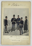 Officiers en tenue diverses : [1] Tenue de campagne; [2] Tenue de ville; [3] Tenue d'exercice d'hiver. Infanterie de ligne. 1897