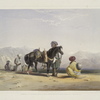 Jaunbauz, or Afghaun cavalry, with horse bearing implements for smoking &c.