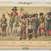 Dreissigjäriger Krieg. Arkabusier zu Pferd, Trompeter, Fähnrich, Officier, Musketier, Pikenier