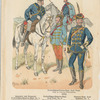 Jaczygier und Kumanier Freiwilligen-Husaren-Regt. No. 1 (Lieut. in Sommer-Felduniform); Freiwill.-Hus.-Regt. Graf Palfy No.2 (Wachmeister in Parade z. Fuss); Hus.-Regt. Graf Radetzky No.5 (Stabsoffizier in Winter-Parade); Freiwill.-Uhlanen-Reg. Graf Trani