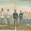 Austrian infantry with band and two officers in "non-uniforms"