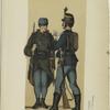 Infanterist (in Marsch-Adjustirung), Unterofficier (in Parade) eines ung. Regiments. [1877]