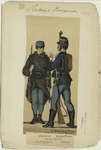 Infanterist (in Marsch-Adjustirung), Unterofficier (in Parade) eines ung. Regiments. [1877]