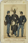 Tambour (in Marsch-Adjustirung), Unterofficier (in Parade), Officier-Stellvertreter (in Parade)
