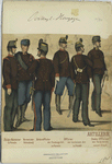 Artillerie: Zeugs-Kanonier (in Parade), Vormeister (feldmässig), Unterofficier der Festungs-Art. (in Parade), Officier der technisch. Art. (in Parade), Stabs-Officier der Feld-Artill. (ausser Dienst.)