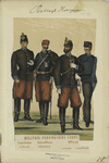 Milirair-Fuhrwesens-Corps : Train-Soldat (in Parade), Unterofficer (feldmässig),  Officier (in parade, auser Dienst)