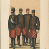 Militair-Abtheilung in den K.k. Staats-Gestüten u. Hengsten-Depots : Officier (in Parade), Unterofficier (in Parade), Gestüts Soldat. Professionisten-Meister 1 Cl. der Fuhrwesens-Material-Depots (in Parade)