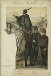 Sirol-Vorarlberger-Landesschützen zu Pferd: Officiere (in Parade), Schützen (feldmässig). 1874