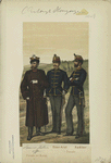 Honved Uhlanen Officier (Parade mit Mantel); Ober-Arzt, Auditor (Parade). 1874