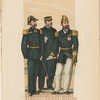 S-r Majest. Kriegs = Marine: Lin. Schiffs-Lieut. (in Galla), See-Officier (in Mantel), Flaggen-Officiere (in gr. Dienstes Uniform.)