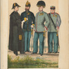 Mil.-Geistlichkeit (in Parade); Officier des Ruhestandes (in Parade); Stabs-Officier [und] Unterofficier des Invaliden-Versorgungs-Standes (in Parade)