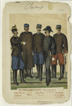 Mil.Thier-Arztnei-Institut [from left to right], Stabs-Officier (in Parade), Soldat, Unterofficier (in Parade), Ober-Their-Arzt (in Parade), Curschmid ein. Cav.Rgmts (inParade)