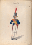 Tambor mayor del reg. Princesa, vieja uniforme. 1807