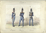 1. Sargento;  2. Capitan ; 3. Cazador.  (Linea).  1812