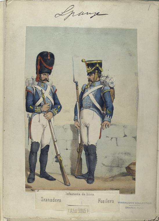 Infanteria de linea: Granadero, Fusilero. (Año 1815) - NYPL Digital ...