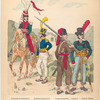 Spanische Hilfstruppen des französischen Expeditionskorps in Spanien:  Aranjuez-Lanzenreiter, Königin-Infanterist, Longa-Grenadier, Pantisco - leichter Reiter. 1823