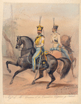 Egercito Español.  Reg-to de M-a Cristina 6-o de Cazadores. Capitan y Soldado