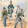 Egercito Español.  Reg-to Reyna Gobernadora, No. 27 de infanteria: Commante, Corneta y Soldado de Cazadores