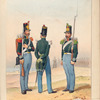 Egercito Español.  Infanteria, Capitan, Cabo de granaderos y soldado de Cazadores Batallon de Provinciales