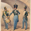Egercito Español. Infanteria. Tambor mayor, musico y tambor