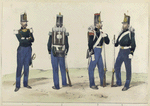 1. Capitan  c--edod de Infanterie, 2. Cazador, 3. Granadero, Fusilero