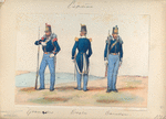 1. Granadero, 2. Capitan, 3. Cazador. 1846