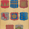 Armas  de Los Tercios Nuevos, XXIV. Valladolid, XXV. Segovia, XXVI. Estremadura, XXVII. Leon, XXVIII. Burgos, XXIX. Murcia, XXX. Cataluña, XXXI. Malaga
