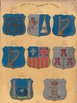 Armas  de Los Tercios Nuevos, XXXIX. Navarra, XL. Almansa,  XLI. Hivernia, XLII. Ultoria, XLIII. Aragon, XLIV. Habana, XLV. America, XLVI. Princesa