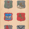 Armas de Los Regimientos  Modernos, LXIII. Yberia, LXIV. Constitucion, LXV. Union, LXVI. Zaragoza, LXII. Leon, LXVIII. Cantabria