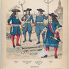Niederlande. Artillerie: Officier, 1680; Meister-Konstabel oder Kanonier, 1680; Kanonier, Konductor oder Handlanger, 1680; Officier, 1668