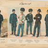 Regimentsarzt kgl. ung. Landwehr; Regimentsarzt feldmässig; General-Auditor, Parade; Hauptmann-Rechnungsführer, Parade; Mil.-Unter-Intendant, Parade; Ober-Thierarzt, Parade, 1896