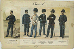 Regimentsarzt kgl. ung. Landwehr; Regimentsarzt feldmässig; General-Auditor, Parade; Hauptmann-Rechnungsführer, Parade; Mil.-Unter-Intendant, Parade; Ober-Thierarzt, Parade, 1896