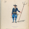 Vereenigde Provincien de Nederlanden. Tweede Constabek of Canonier Hadlanger met den Aavuringstang of Veldstok gewapend. 1691