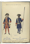 Republiek der Vereenigde Nederlanden. Een Officier der Artillerie, Een Constapel of Canonnier der Artillerie ten tijde van den Colonel, daarna Brigadier en later Luitenant-Generaal en chef der Artillerie Sebastiaan van Glabbeecq. 1735