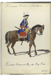 Vereenigde Provincien der Nederlanden. Waalsche Dragonder Regiment de Berg Trips.  1747