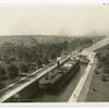Ships passing through locks of the Welland Canal.