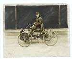 Henry Ford, 1863 - , in his first model car 1893.