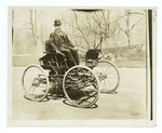 Elwood Haynes, 1851-1925, in his first car.