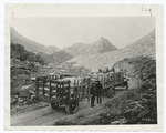 Truck and trailer on a mountain road.