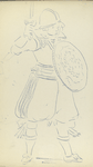 Soldier with shield, and raised sword